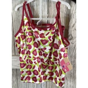 Lily & Dan Girls Sz XL SwimSuit Bikini To Buttom NWT Pink Green White